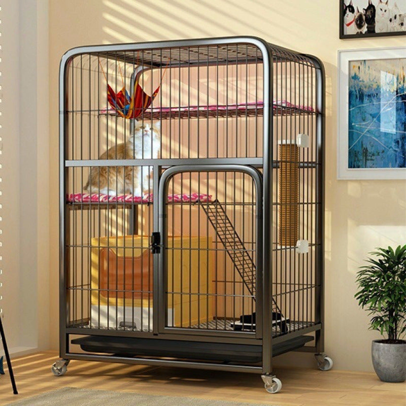 Four Story Indoor Cat Cage with Reinforced Frame