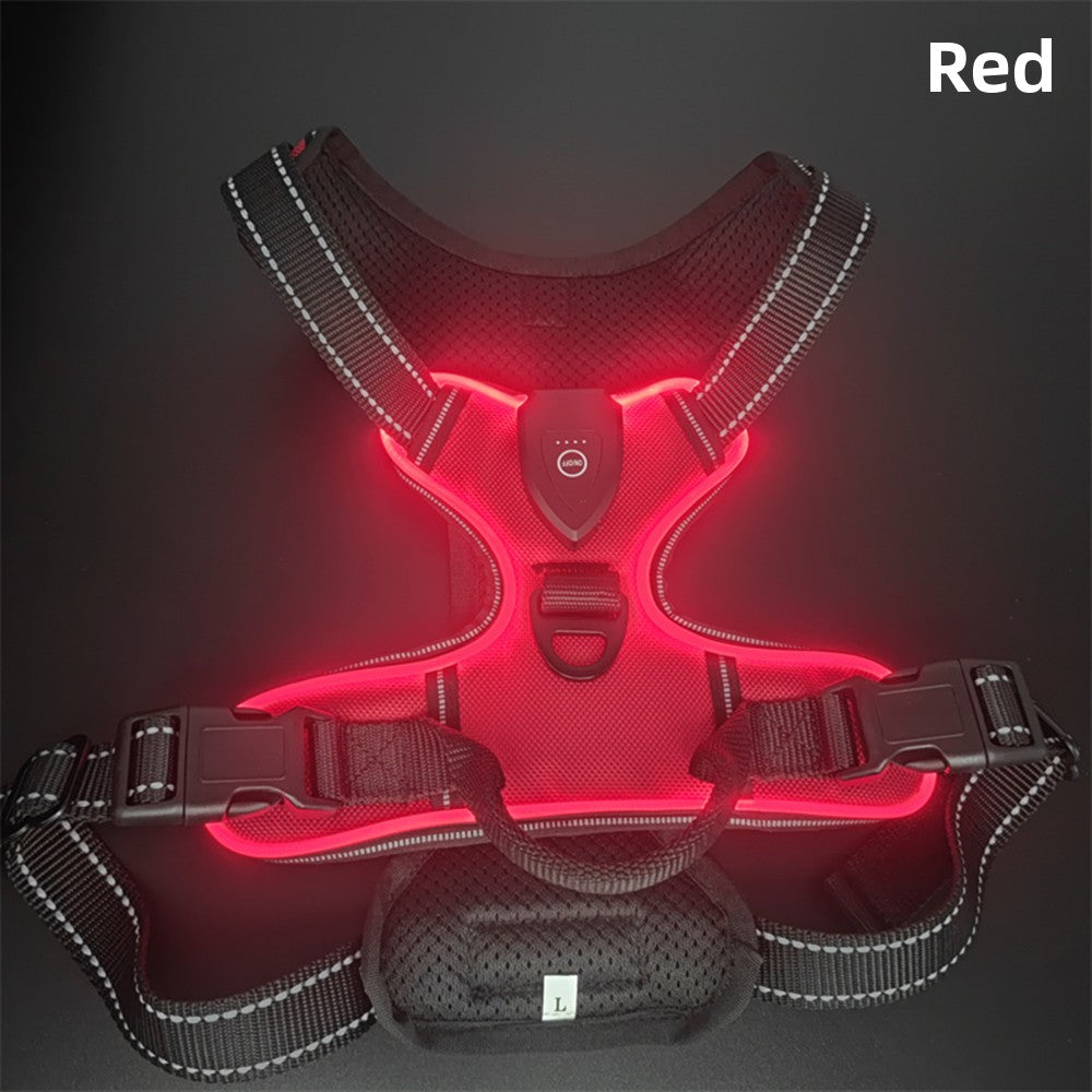 USB Rechargeable LED Light Up Dog Harness Leash