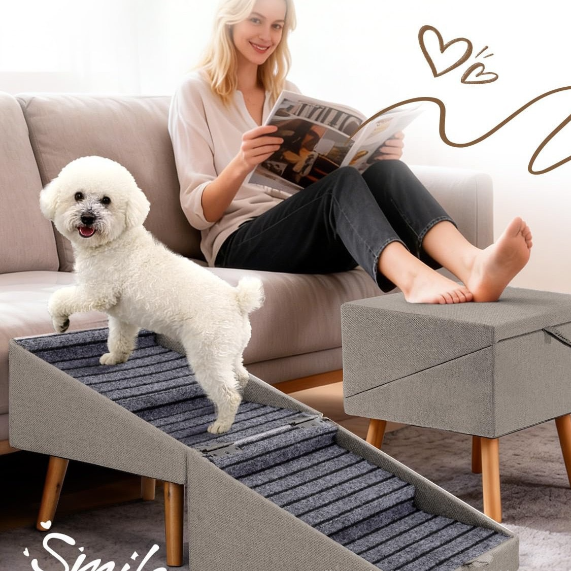 Foldable Wood Pet Step Stool
