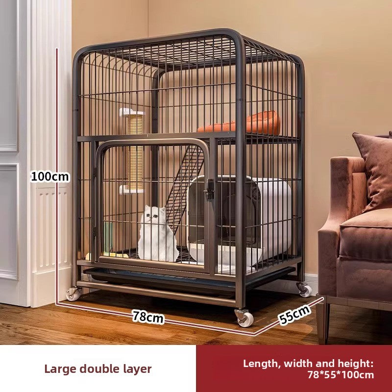 Four Story Indoor Cat Cage with Reinforced Frame