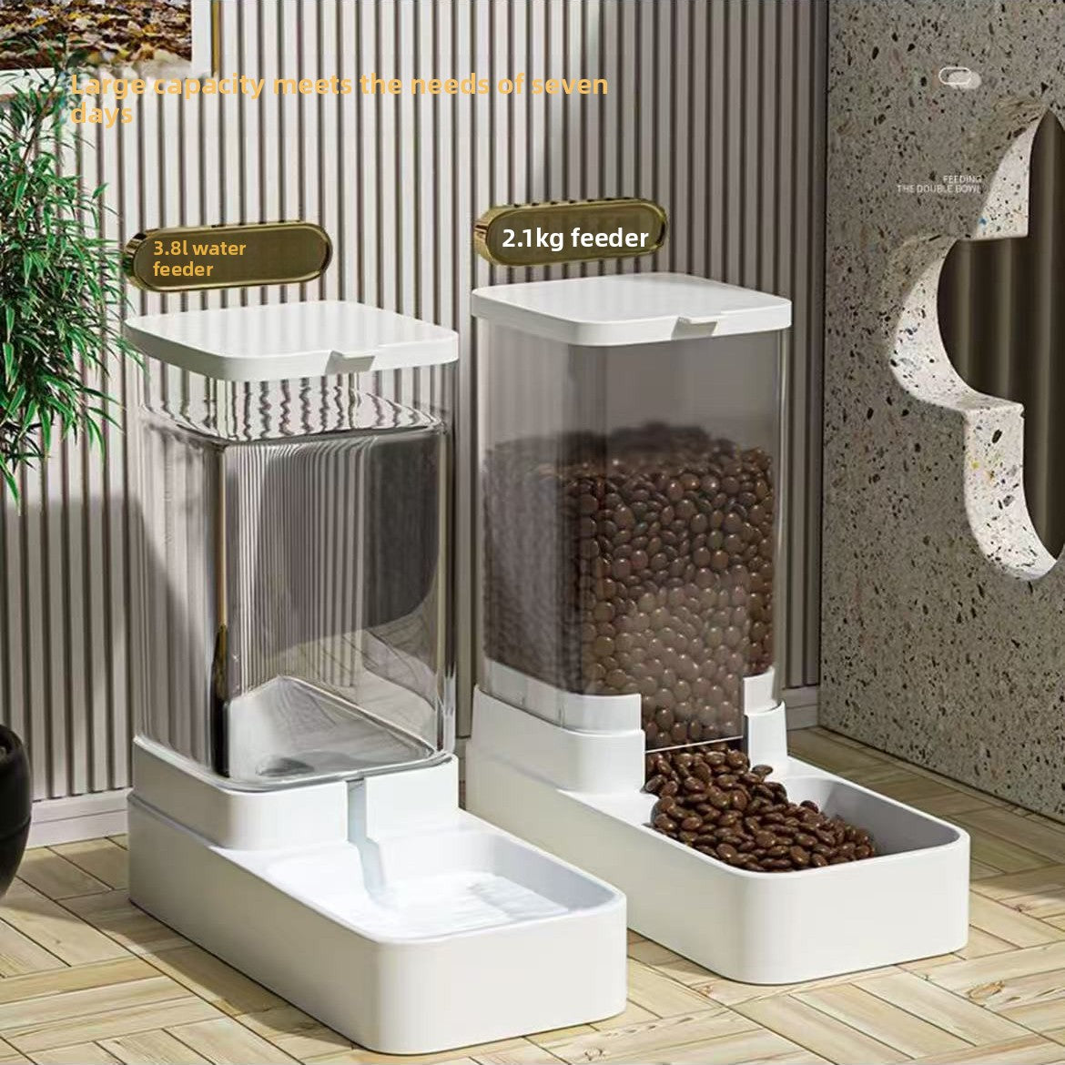Automatic Pet Water Dispenser and Food Feeder