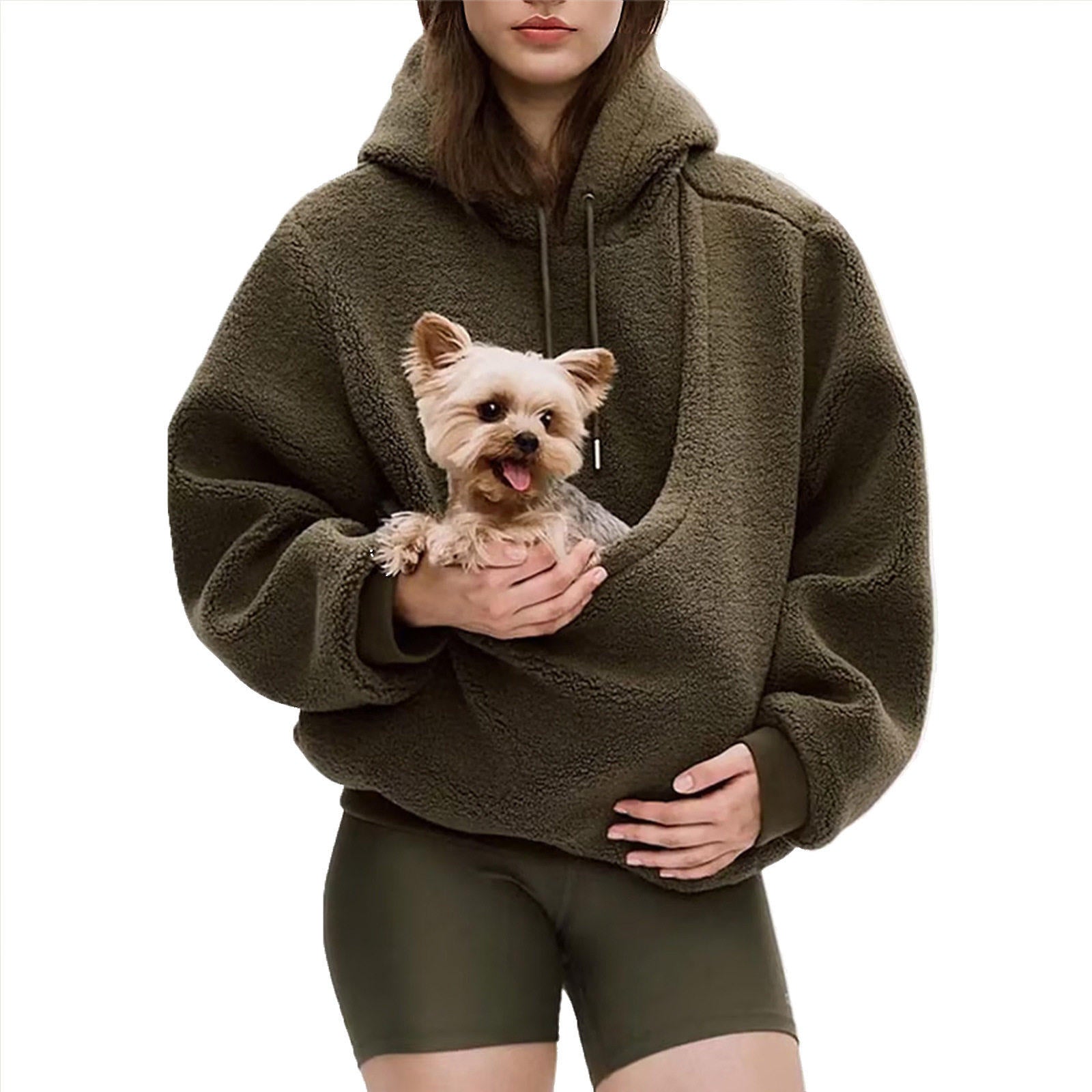 Hooded Plush Pet Carrier Sweatshirt