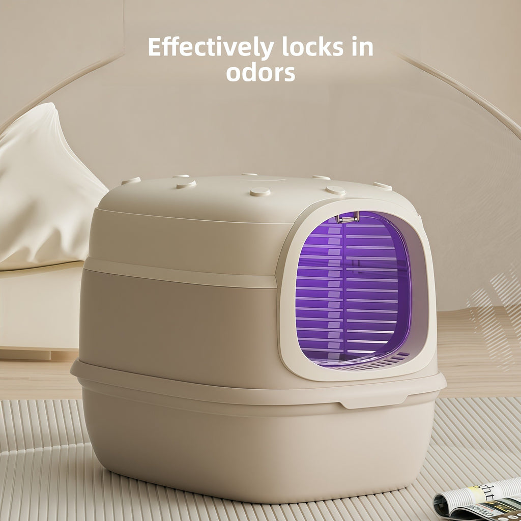 Fully Enclosed Cat Litter Box with UV Sterilization