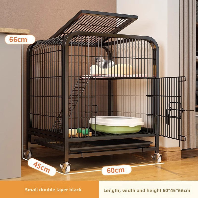 Four Story Indoor Cat Cage with Reinforced Frame