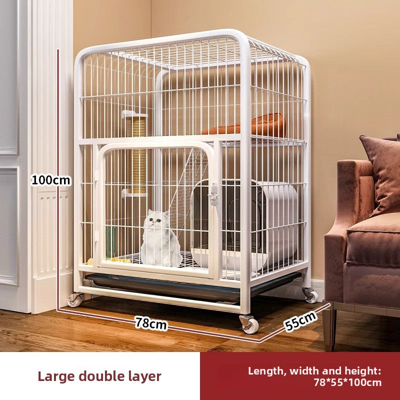 Four Story Indoor Cat Cage with Reinforced Frame