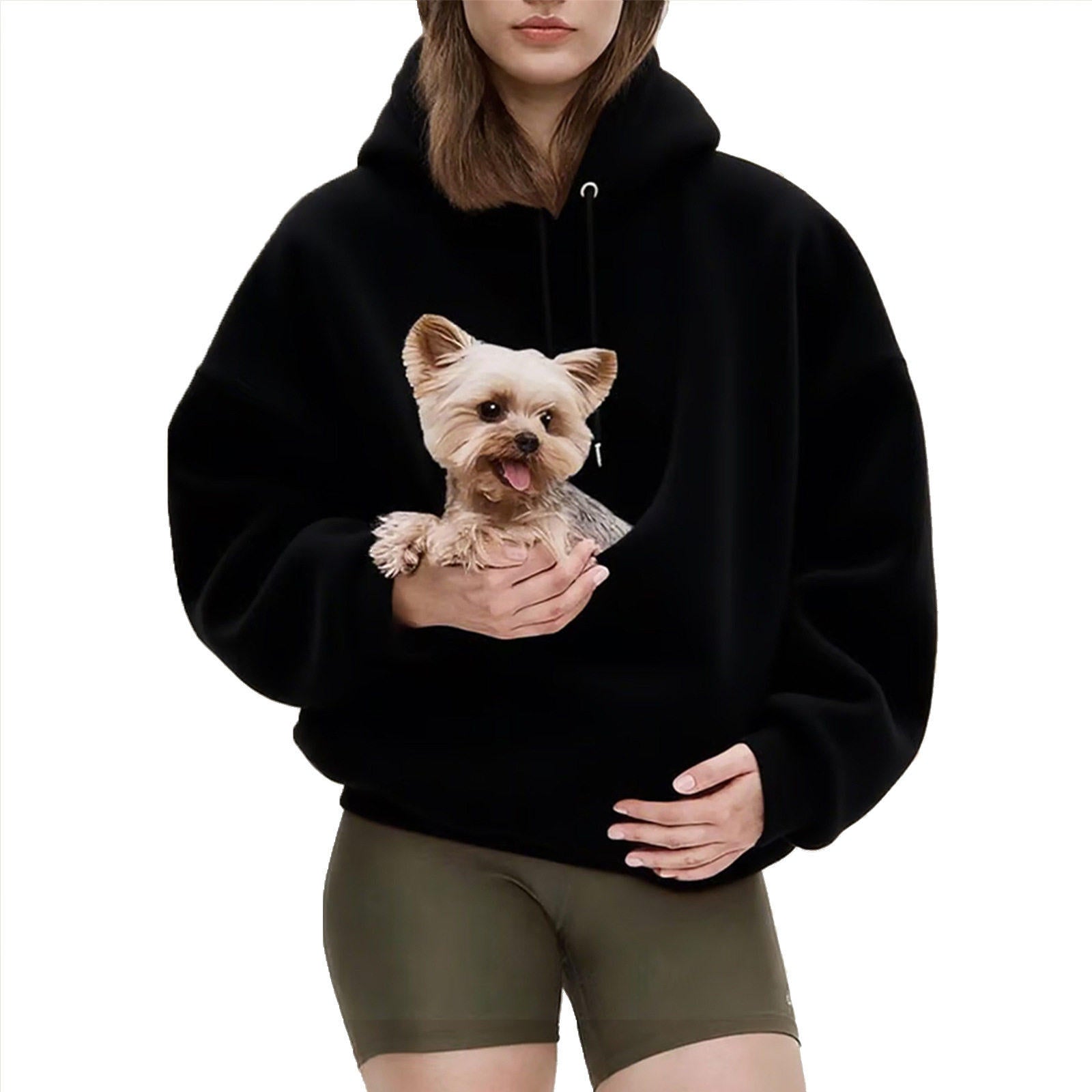 Hooded Plush Pet Carrier Sweatshirt