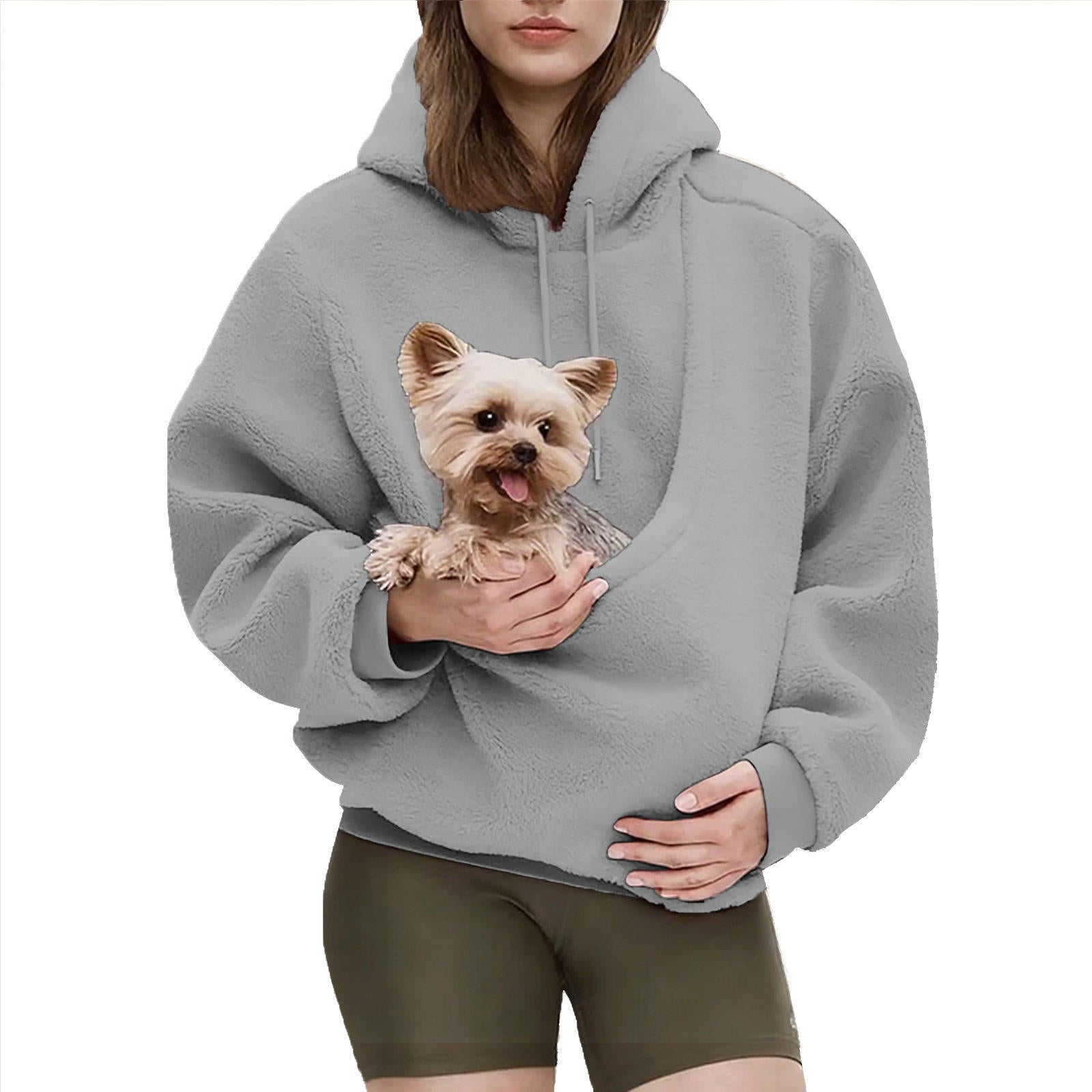 Hooded Plush Pet Carrier Sweatshirt